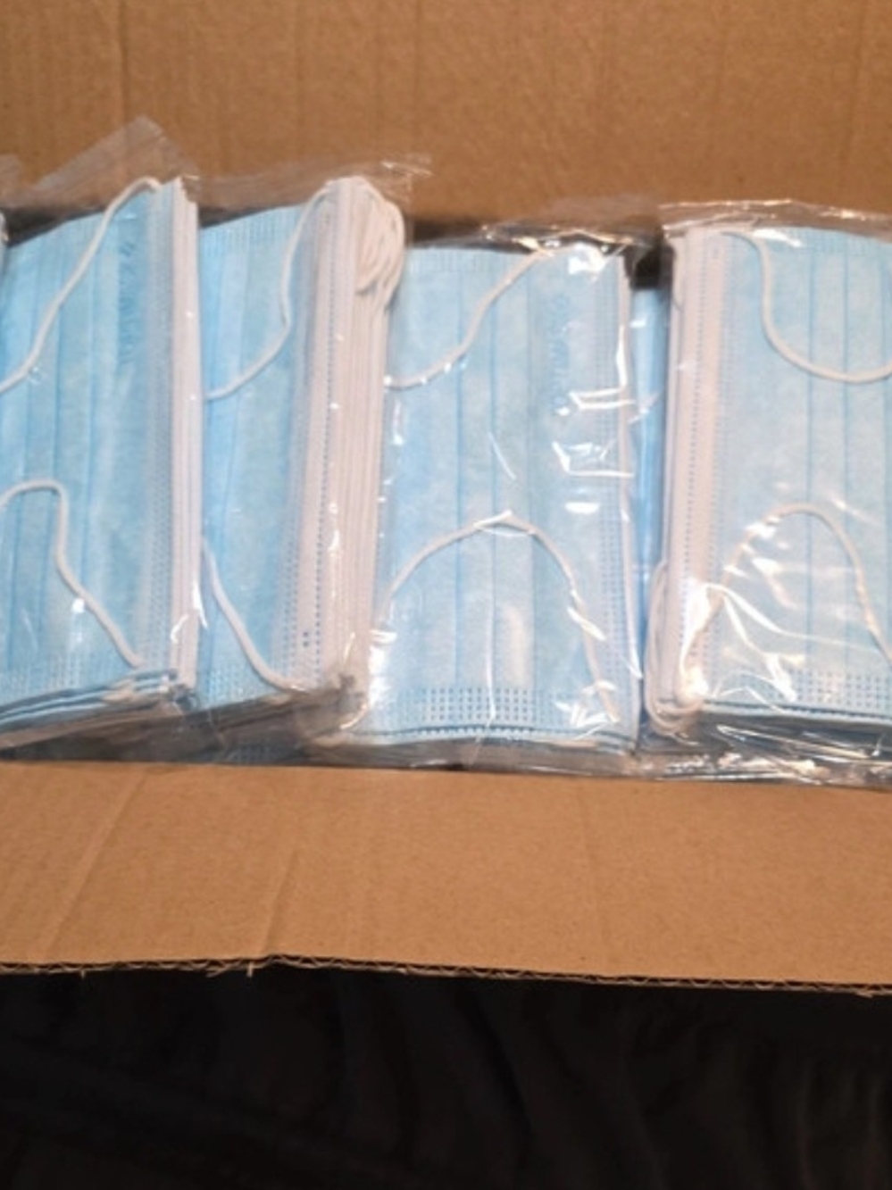 1000--Disposable Light Blue Face Masks - 10 Per Pack- Earloop Masks